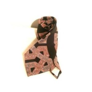 Golden Clasp Mens Geometric Navy Necktie